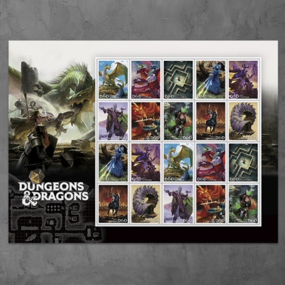 100 USPS Dungeons & Dragons Forever Postage Stamps Gamers‎ D&D Fantasy